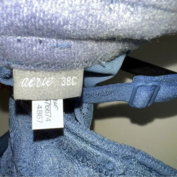 AERIE Turquoise Lace Light Lined Bra Size 38 C - Picture 3 of 5